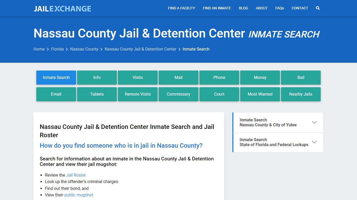 Nassau County Jail & Detention Center Inmate Search